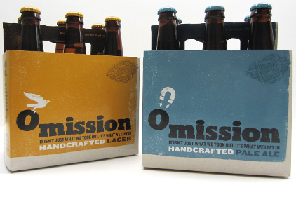 Omission craft beer uses design to show what's in and what out