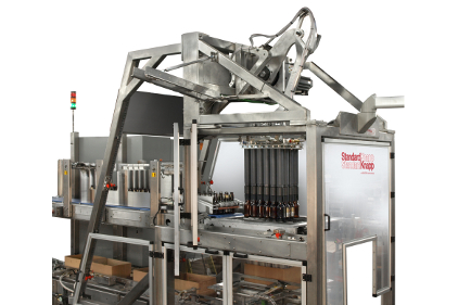 Pic N Place machine solves bottle breakage in partionless glass packing