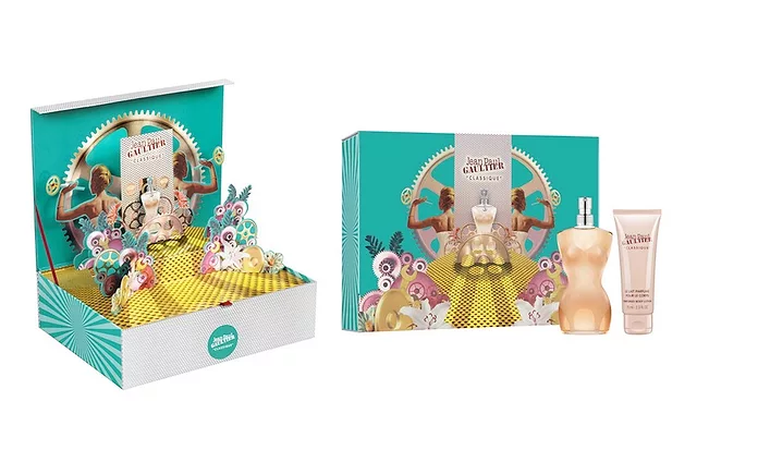 Jean Paul Gaultier fragrance packaging combines humor with