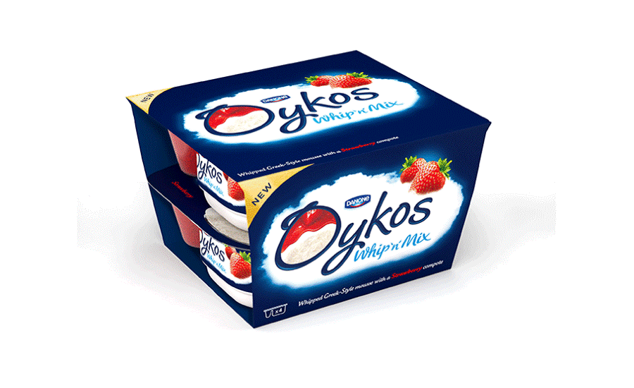 Danone Oykos Whip 'n' Mix yogurt sports new package design