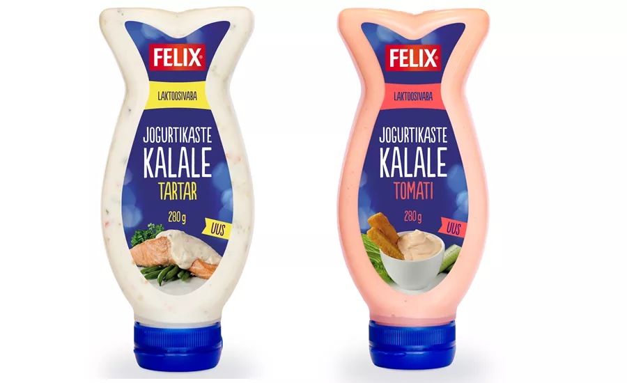 Fish shaped yogurt sauce new packaging