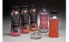 Yumix two-compartment snap-fit PET package for beverages