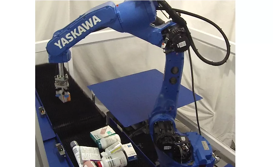 Pharmaceutical packaging robotics unit pick workcell