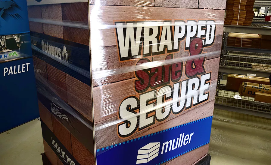 Pallet load wrapped in film