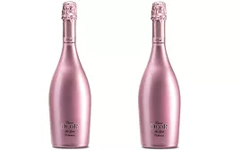Golden glow added to sparkling wine bottle
