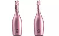 Golden glow added to sparkling wine bottle