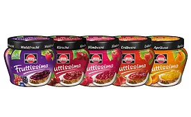 Nnew glass jar packaging for FRUTTISSIMA fruit spreads