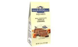 New Ghirardelli Milk Chocolate Vanilla Caramel Squares packaging