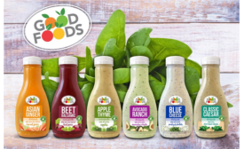 Refrigerated salad dressings show off large labels