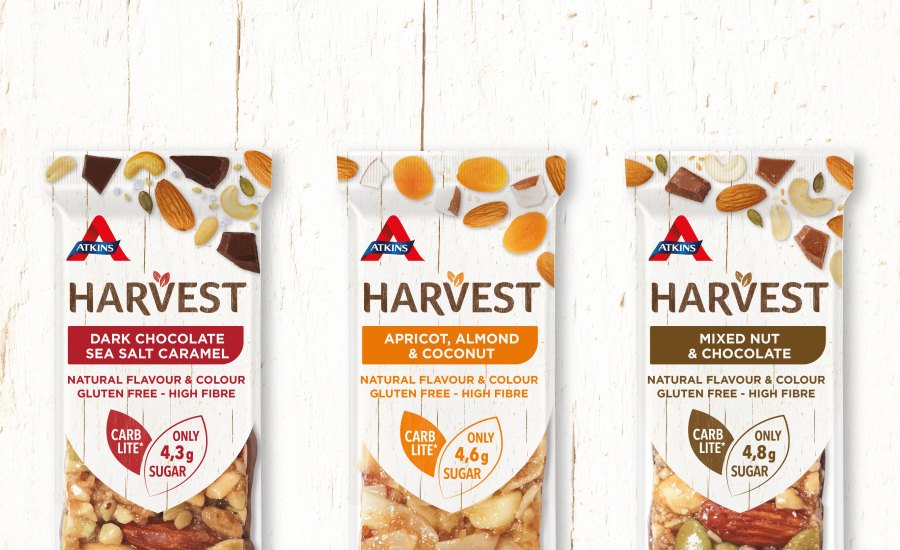 Atkins Harvest snack bars reveal nature in package design