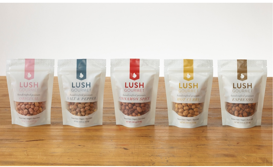 Lush Gourmet Foods specialty snack line gets new pouch packaging design