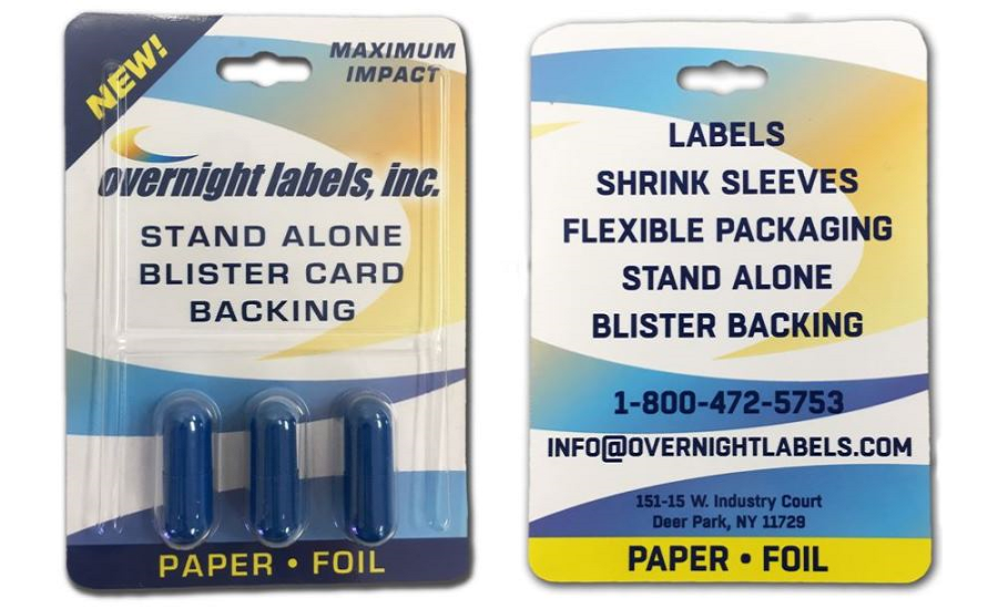 Overnight Labels offers blister card backing