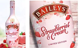 Baileys Strawberries and Cream Liqueur Uses Strawberries, Flowers for Spring Design
