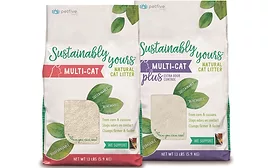 Cat Litter Packaging Shows off White Litter and Green Mission