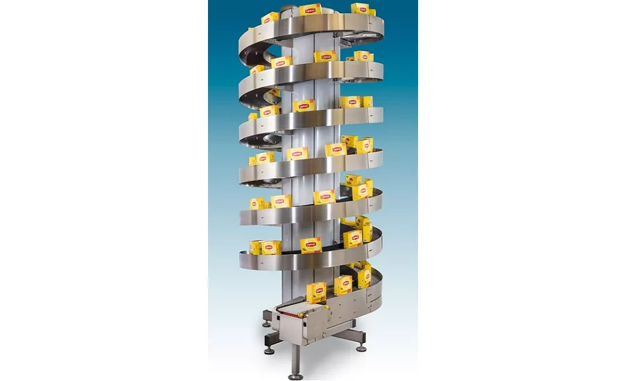 Compact Vertical Spiral Conveyors Tackle Small Loads