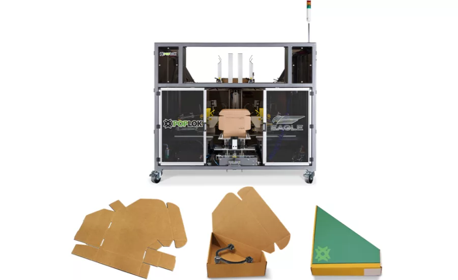 Automated Tray Former for Irregularly Shaped Self-Locking Trays