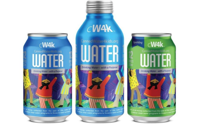 Original 24-ounce CW4K Aluminum Water Bottle - CannedWater4kids