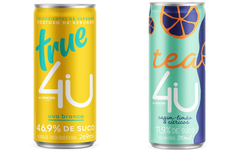 4U Carbonated Juices and Teas Show Up in Sleek Beverage Cans