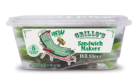 Grillo's Pickle Slices Redesign Packaging in Stackable Container