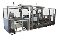 Cartoner/Case Sealer Runs Chipboard Cartons and RSC Cases on One Machine