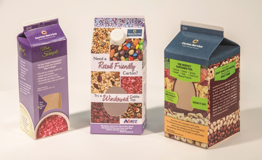 Windowed Gable-Top Cartons for Dry Foods and Beauty Products