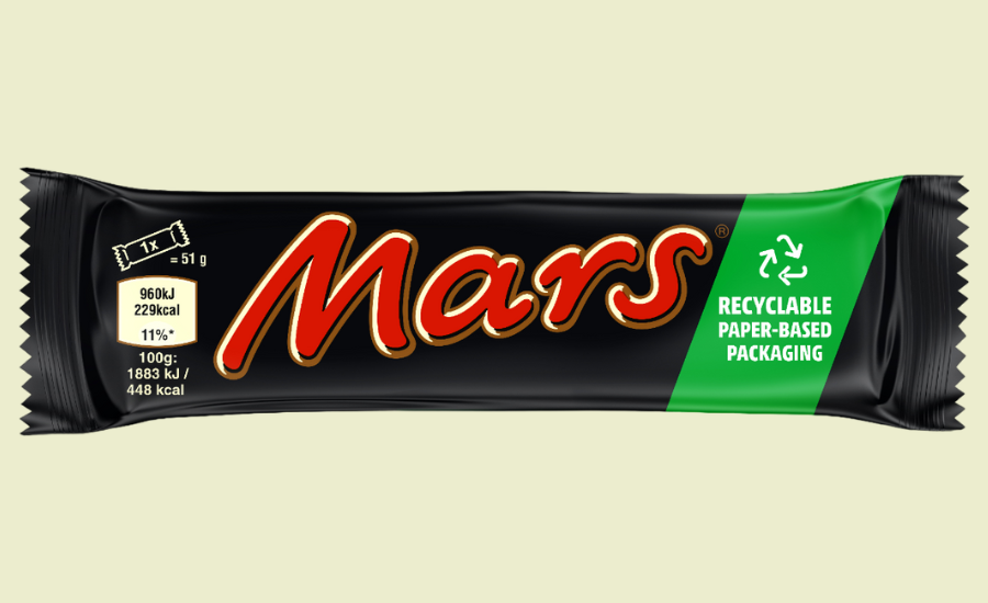 The Mars Bar will come in new paper packaging on a trial basis.
