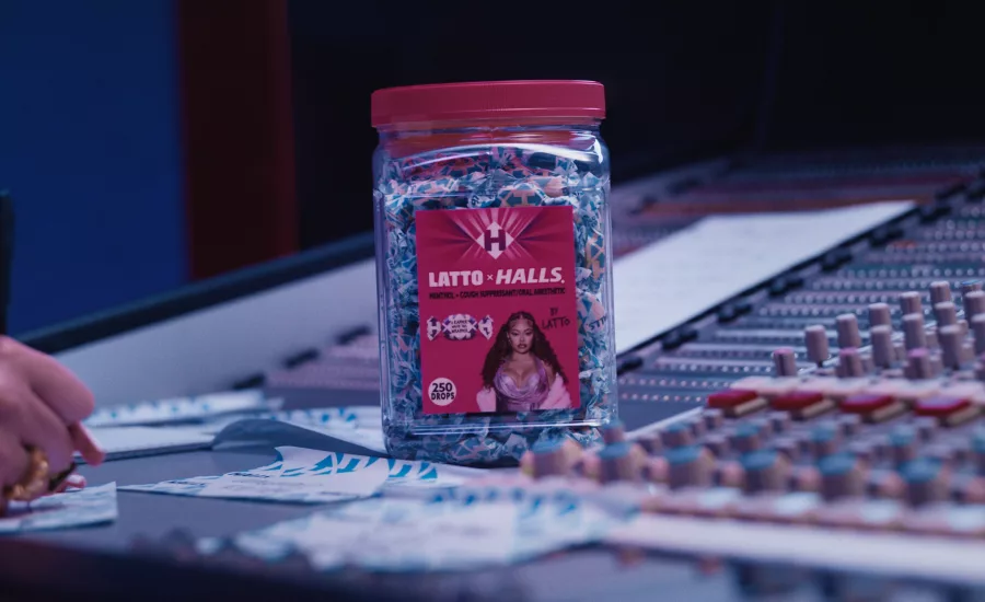 Latto x HALLS box containing wrappers.png