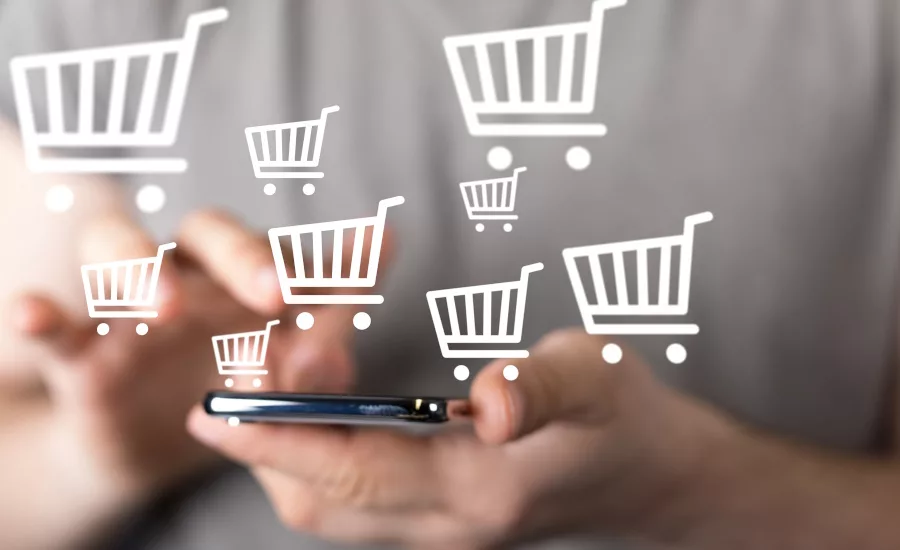 Abstract image of online shopping