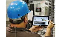 Employee using Mobile HMI (Human Machine Interface)