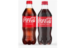 Before and after image of new Coca-Cola bottle