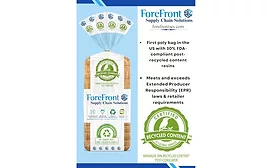 Infographic on ForeFront's new poly bags with 30% PCR content