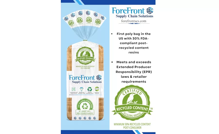 Infographic on ForeFront's new poly bags with 30% PCR content