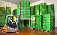 Palletized product using Signode's Endra Horizontal Strapping System