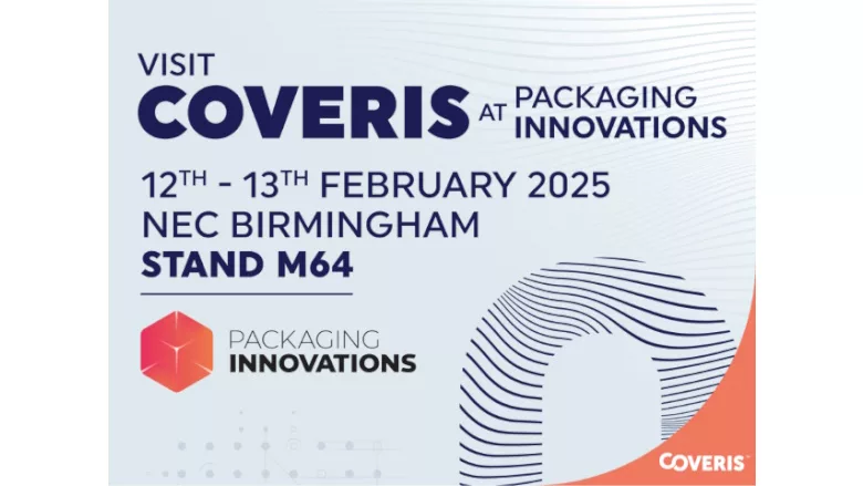 Image announcing Coveris's participation in the Packaging Innovations trade show