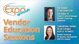 Jennifer Heathcote and Tom Klepper will conduct Vendor Education Sessions at Converters Expo South