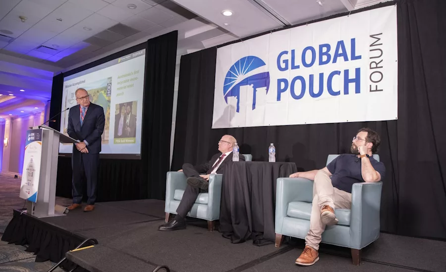 Participants in a presentation at Global Pouch Forum 2024.