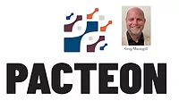 Pacteon logo with headshot of Greg Masingill