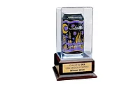 The winner of the Colored by INX Can Design Contest receives an engraved trophy like the one pictured here.