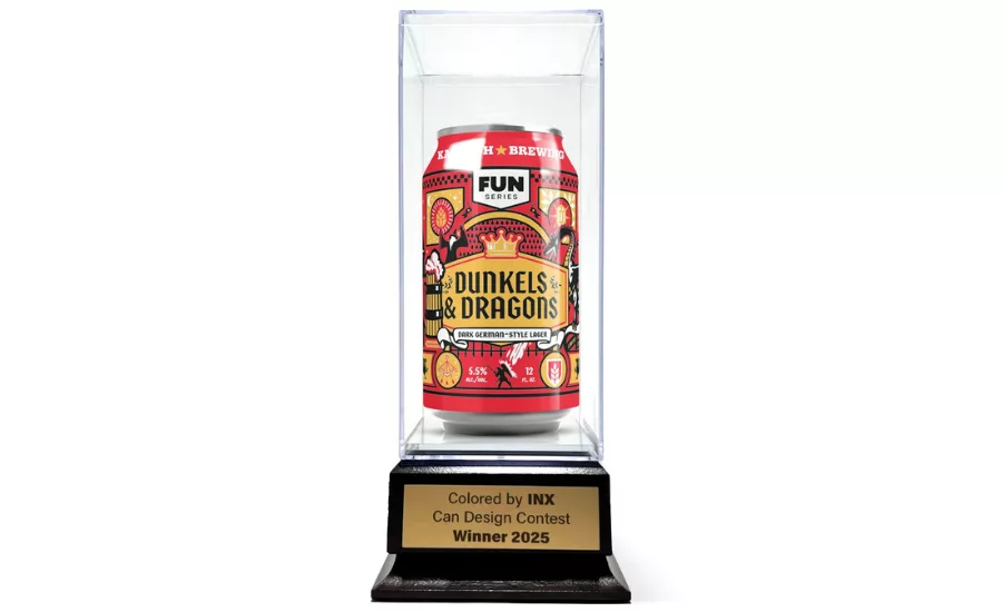 Dunkels & Dragons can in Colored by Inx trophy case