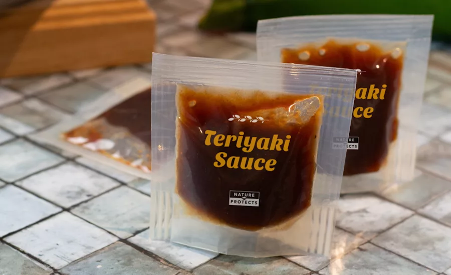 Image of a sachet containing teriyaki sauce