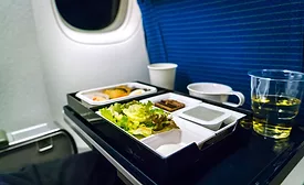 Image of a food tray on an airplane