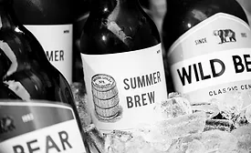 Beverage labels with ink
