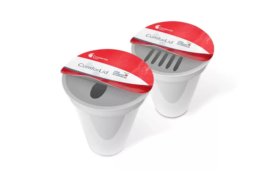 Image of packaging incorporating Constantia Flexibles’ ComforLid.