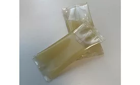 Image of plastic-free, biodegradable sample sachets.