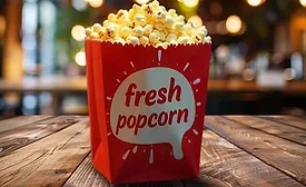 Image of Lecta grease barrier paper holding popcorn