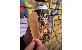 The ‘Noah Knows Best’ peel-and-reveal beer label.