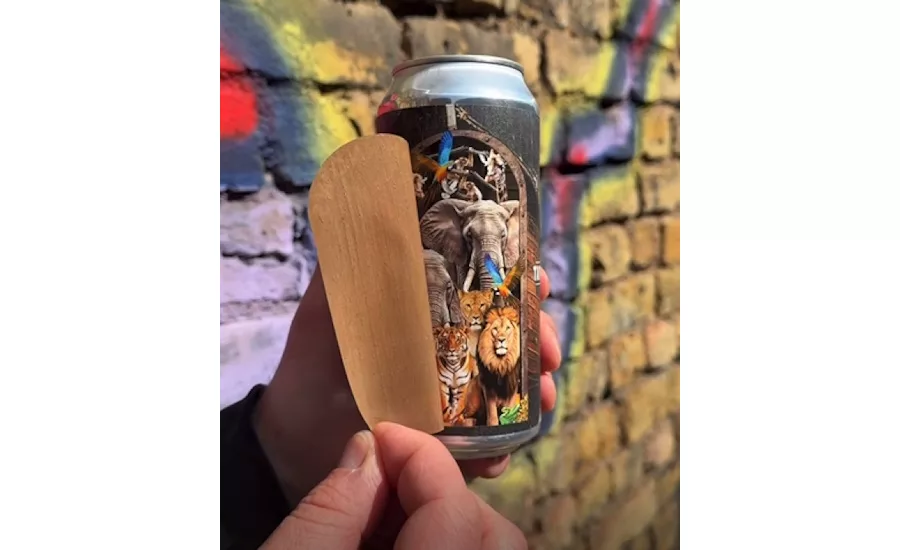 The ‘Noah Knows Best’ peel-and-reveal beer label.