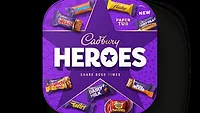 Top view of Cadbury Heroes paper tub