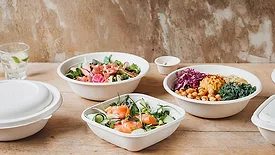 Examples of Sabert's PULPUltra foodservice packaging