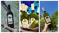 Images of Packamama's flat-pack wine bottles.